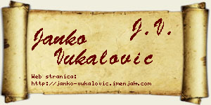 Janko Vukalović vizit kartica